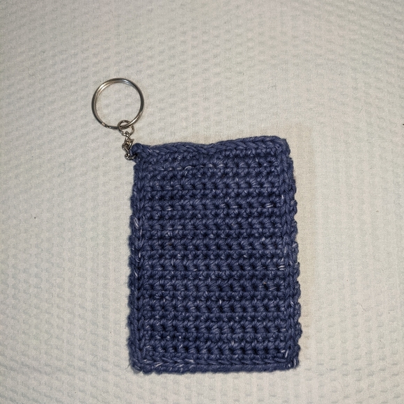 NEW ID Card Holder Credit Badge Key Chain Crochet HANDCRAFTED - Picture 2 of 5